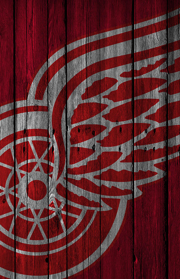 Red Wings Painting - Detroit Red Wings Wood Fence by Joe Hamilton Red Wings Painting - Detroit Red Wings Wood Fence by Joe Hamilton
