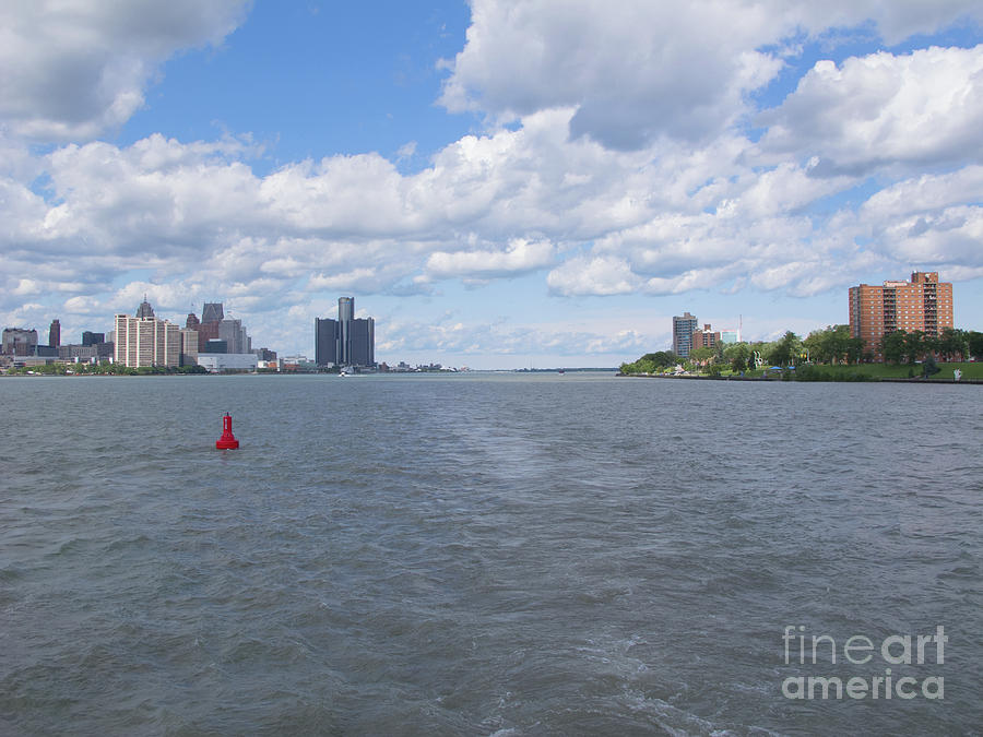 Detroit River Navigation Photograph by Ann Horn