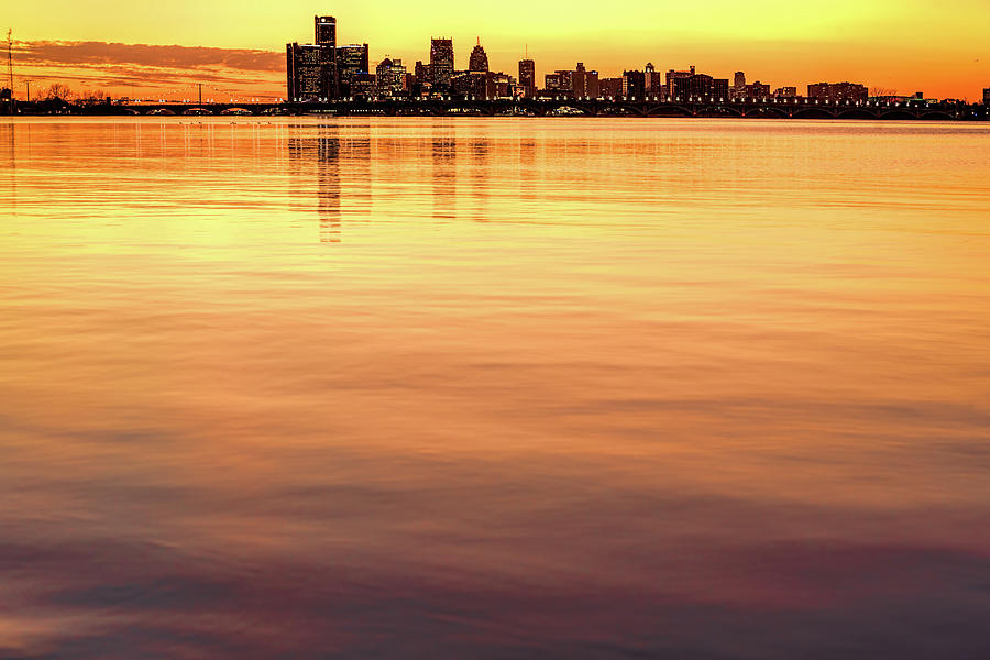 Detroit River Of Gold Photograph by Wes Iversen