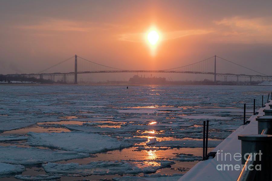 Detroit River Sunset Photograph by Jim West