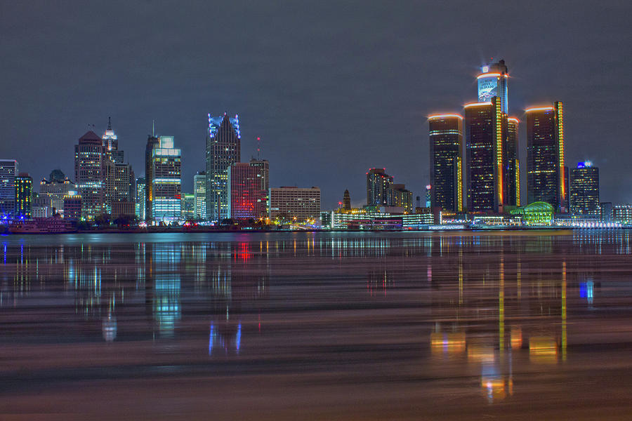 Detroit skyline from Windsor in HDR Photograph by Jay Smith