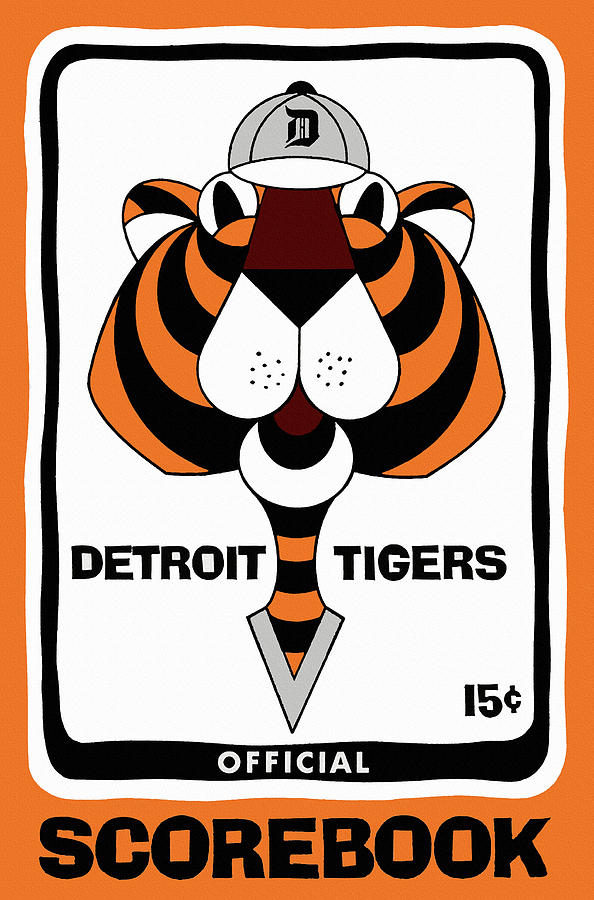 Detroit Tigers 1965 Vintage Scorebook Painting By Big 88 Artworks