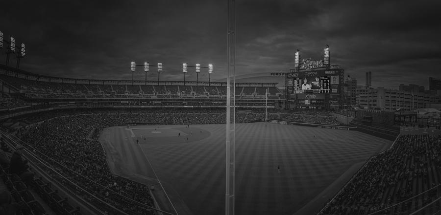 Detroit Tigers Comerica Park 2Pano1 BW Photograph by David Haskett II
