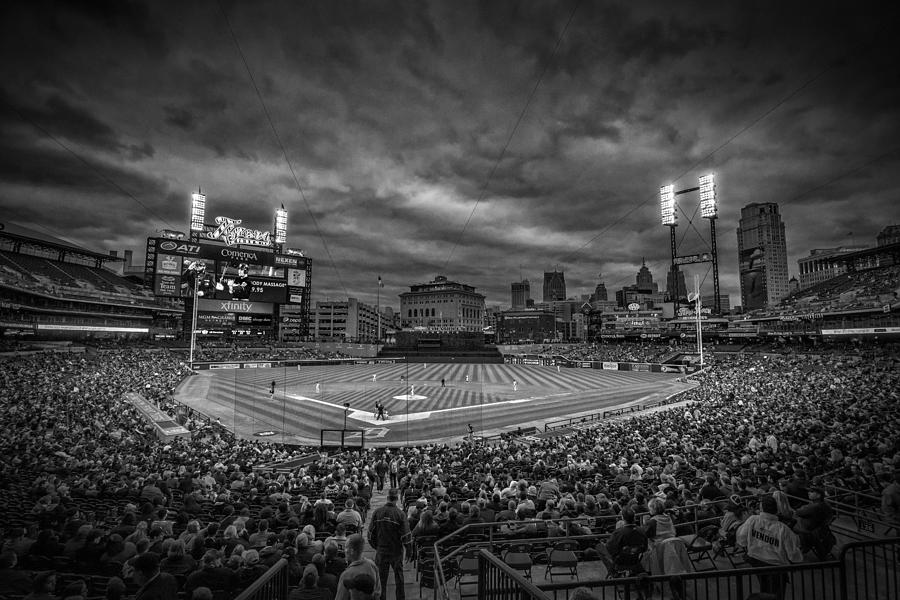 Detroit Tigers Comerica Park Black White Creative 4942 Photograph by David Haskett II