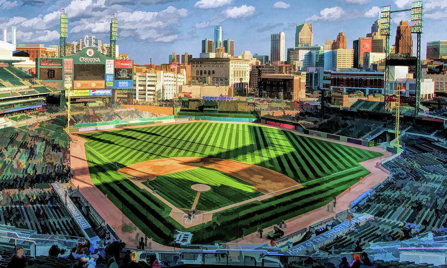 Details about   Detroit Tigers Comerica Park Night Photograph or Greeting Card Set 