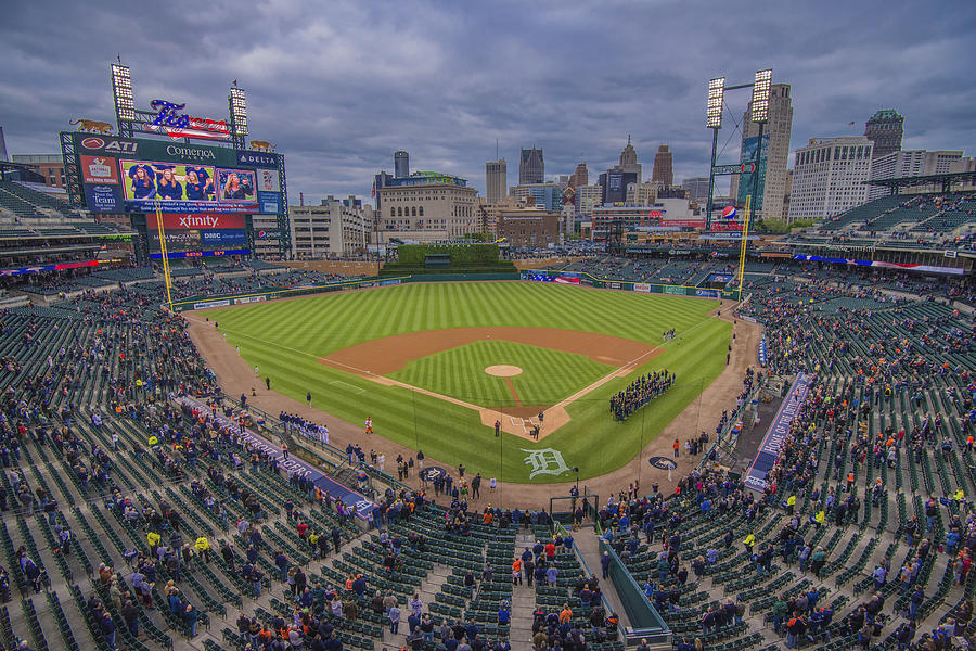 Detroit Tigers Comerica Park National Anthem  Photograph by David Haskett II