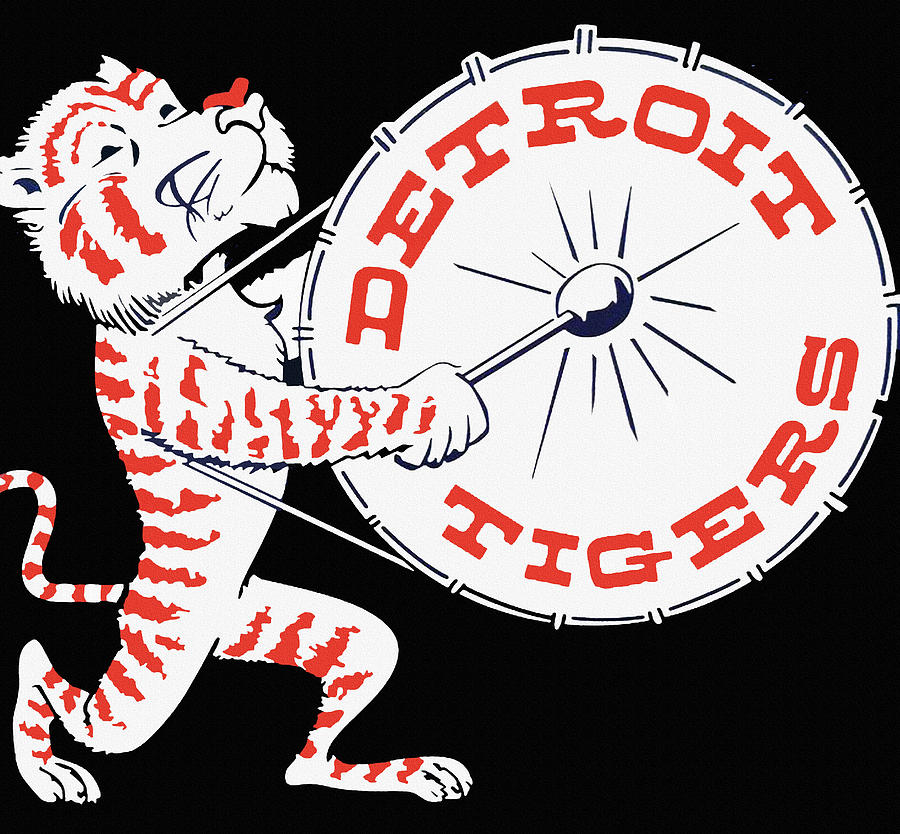Detroit Tigers Vintage Drum Poster by Big 88 Artworks