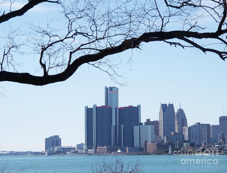Detroit Waterfront from Belle Isle Photograph by Ann Horn