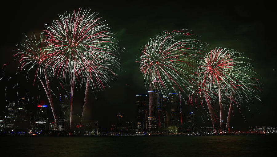 Detroit Windsor Fireworks 0 Photograph by Mike Dickie Fine Art America