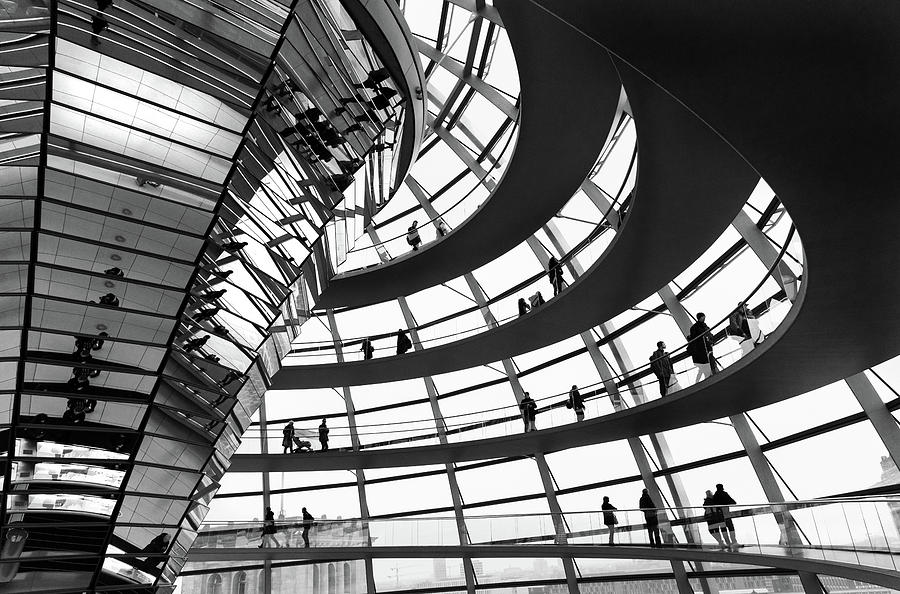 Deutscher bundestag German Parliament glass dome Photograph by Michalakis Ppalis