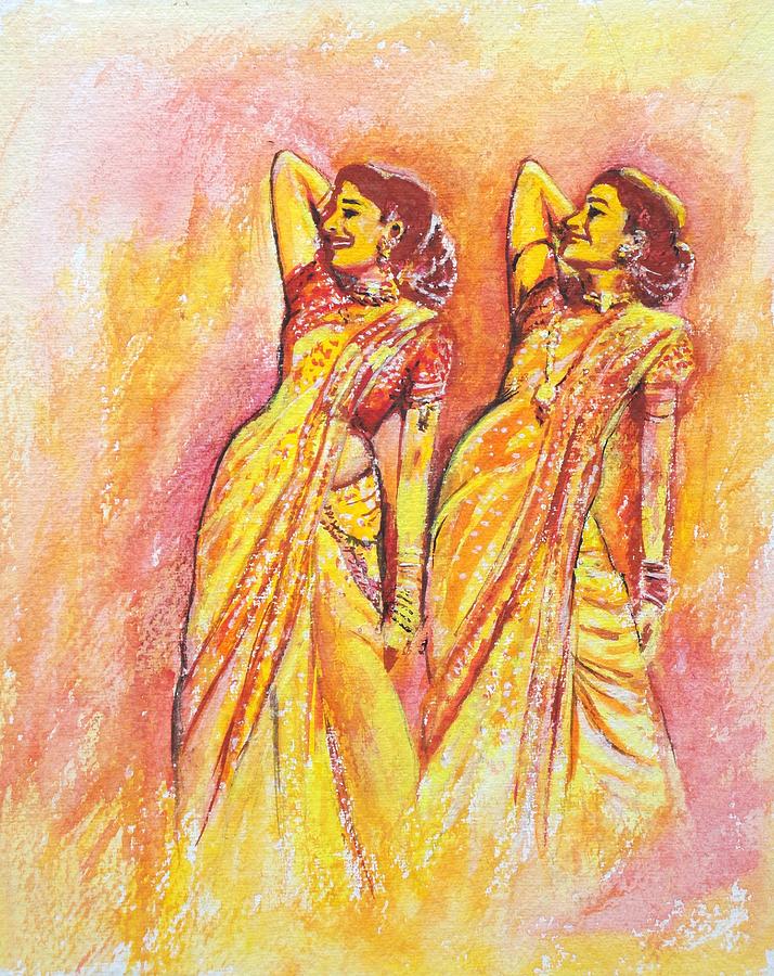 Bollywood Painting - Devdas Dance by Usha Shantharam