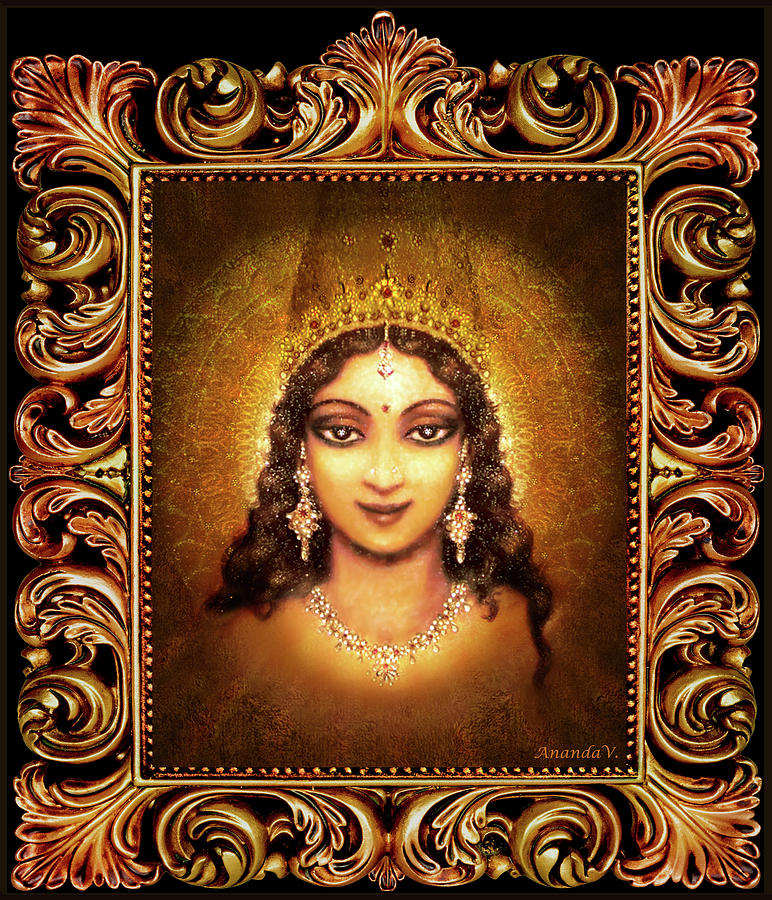 Devi Darshan in a Frame Mixed Media by Ananda Vdovic