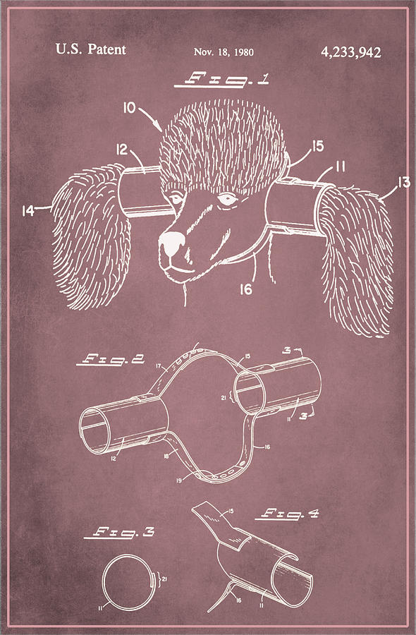 Device for Protecting Animal Ears patent drawing 1b Mixed Media by Brian Reaves