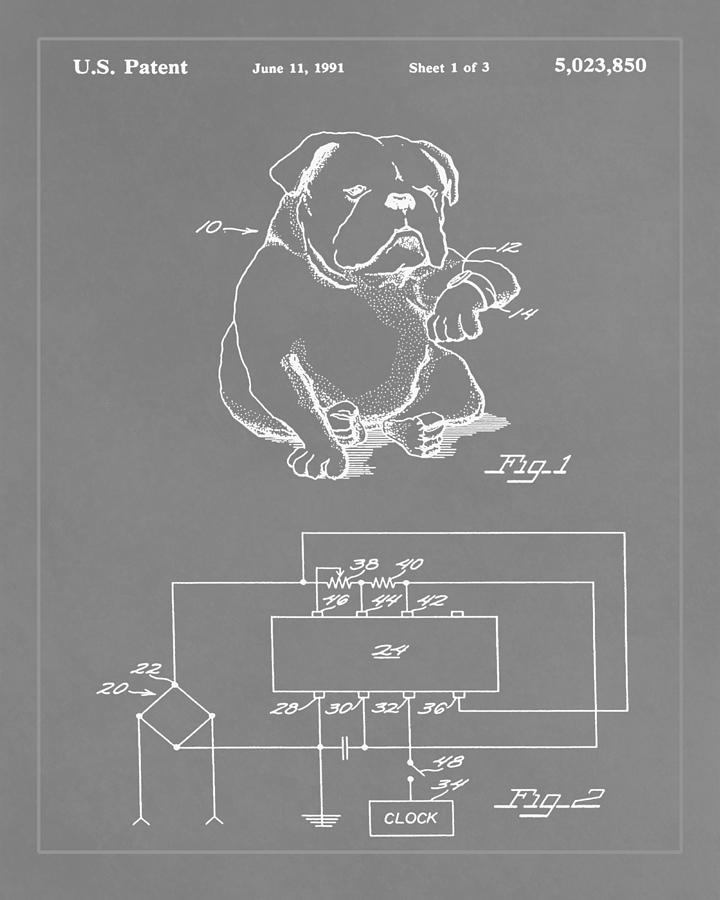 Device for Protecting Animal Ears patent drawing 1g Mixed Media by Brian Reaves