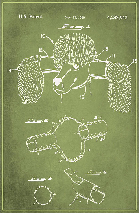 Device for Protecting Animal Ears patent drawing  Mixed Media by Brian Reaves