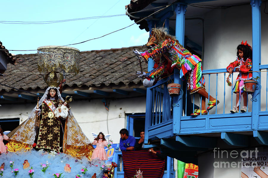Devils Tease the Virgen del Carmen Paucartambo Peru Photograph by James Brunker
