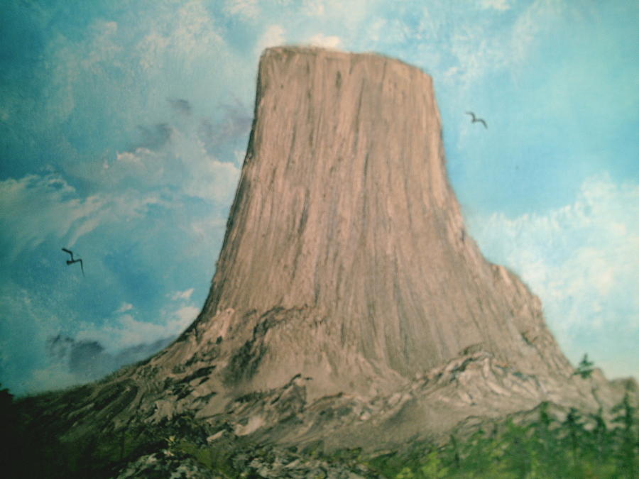 Devils Tower 2 Painting by Jim Saltis
