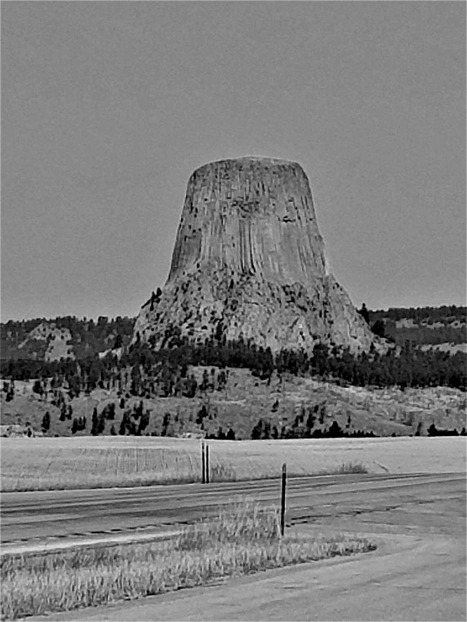 Devils Tower B W Photograph by Rob Hans