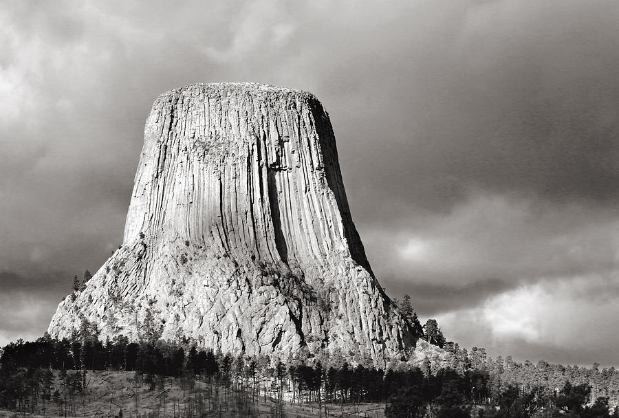 Devils Tower Black and White Photograph by Nicholas Blackwell