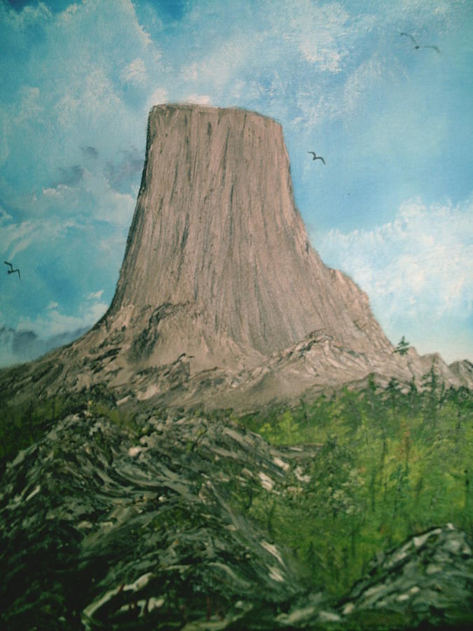 Devils Tower Painting by Jim Saltis