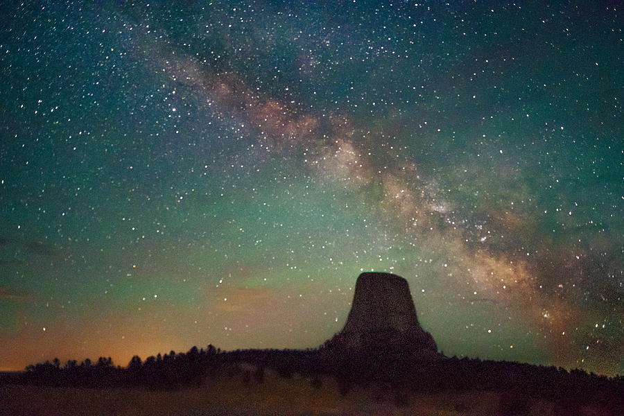 Devils Tower Lights Photograph by Greni Graph
