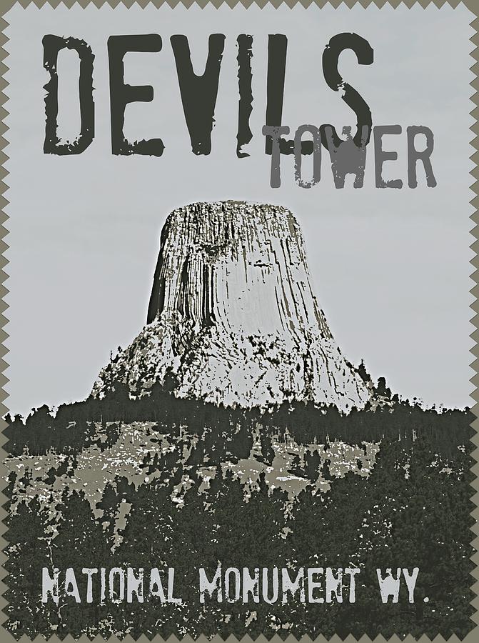 Devils Tower Stamp Digital Art by Troy Stapek