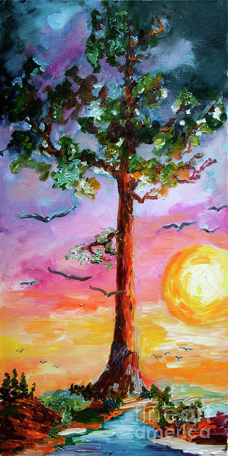Devils Tower Tree Once upon A Time Painting by Ginette Callaway