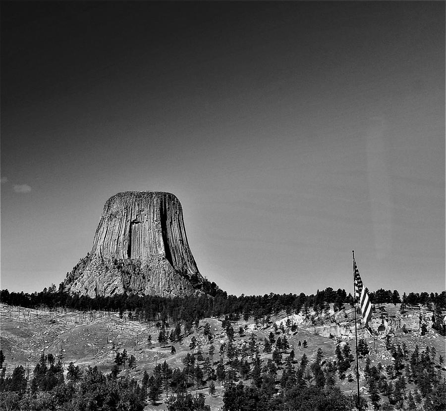 Devils Tower2 B W Photograph by Rob Hans