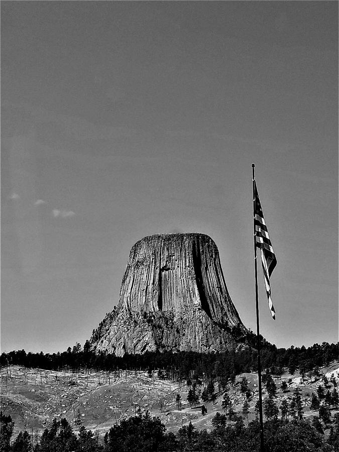 Devils Tower3 B W Photograph by Rob Hans