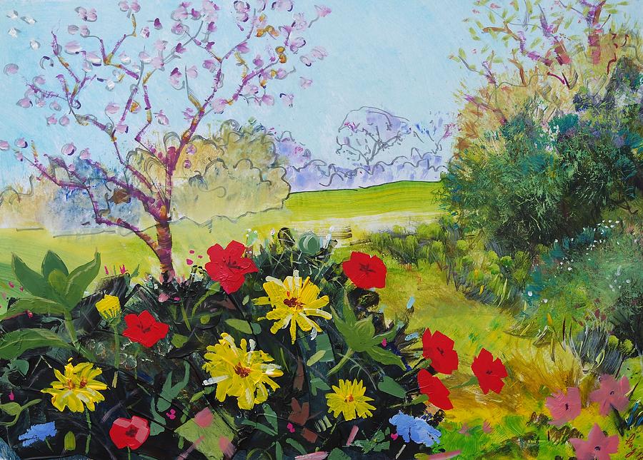 Devon Countryside Landscape Painting Mixed Media by Mike Jory