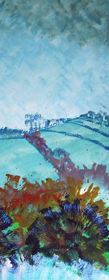 Devon Landscape Painting - Hills Near Exeter Painting by Mike Jory