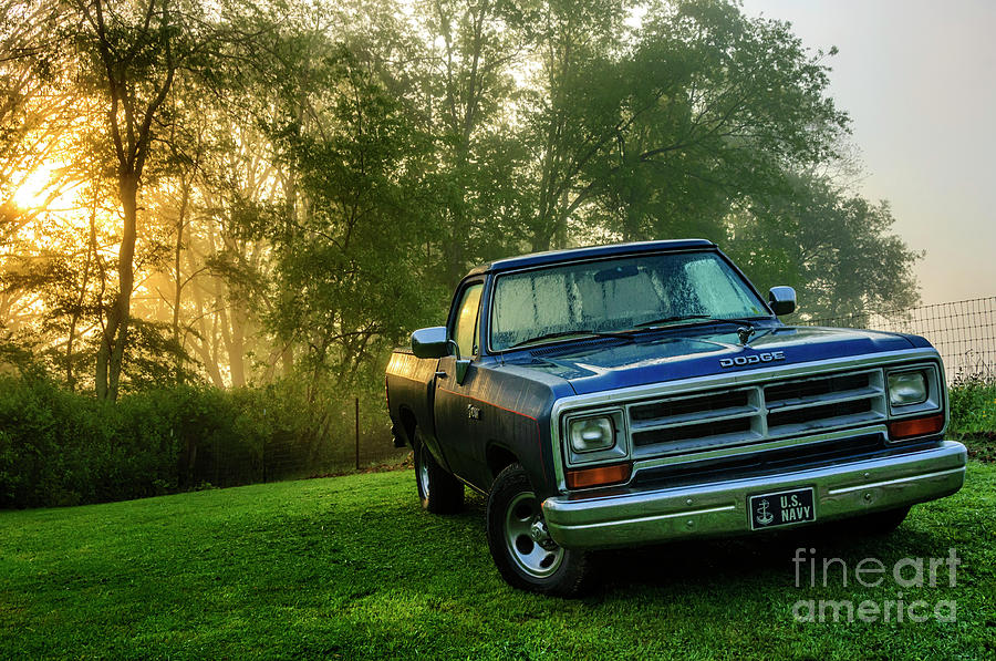 Dew-covered Dodge Ram 100 Photograph