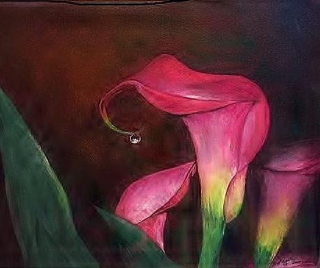 Lily Painting - Dew Drop by Faith Berrier