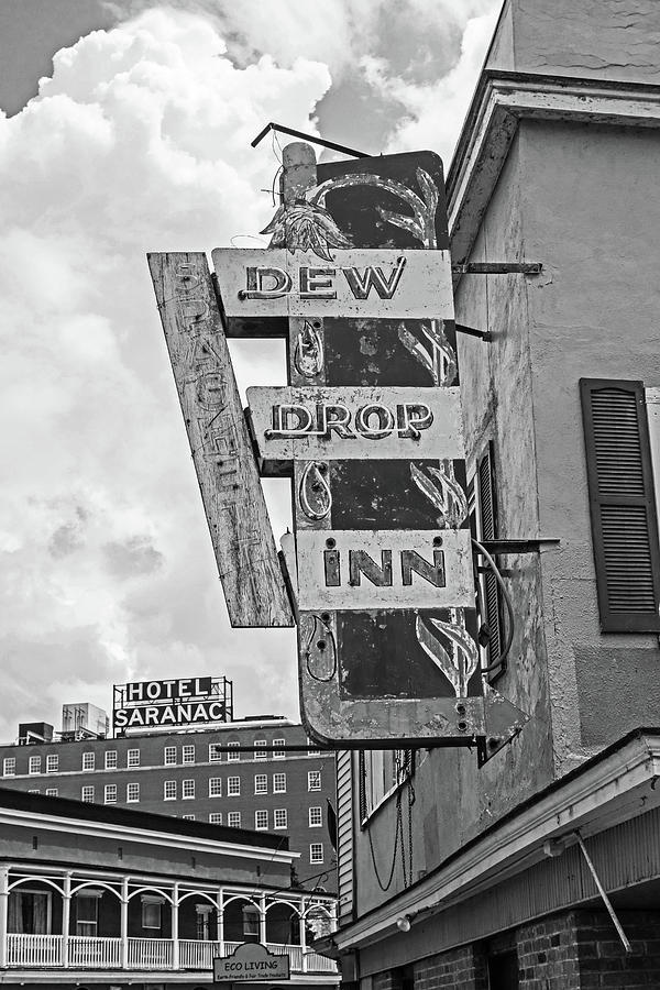 Dew Drop Inn Saranac Lake New York NY Hotel Saranac Black and White Photograph by Toby McGuire
