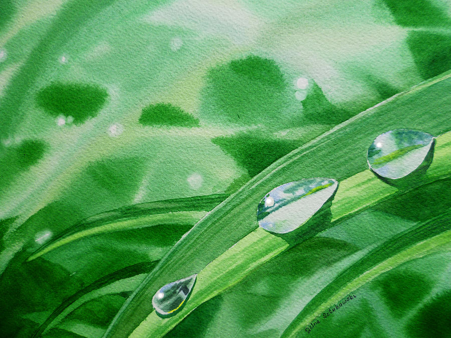 Dew Drops Painting by Irina Sztukowski
