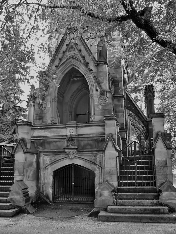 Dexter Mausoleum in black and white Photograph by Sarah Liu