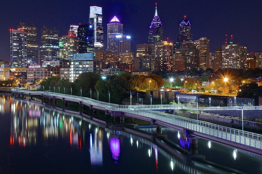 Philly Lights Reflect Nicely Photograph by Frozen in Time Fine Art Photography