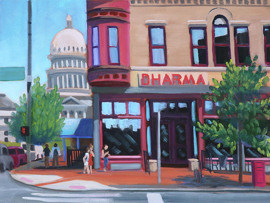 Dharma Building - Boise Painting by Kevin Hughes
