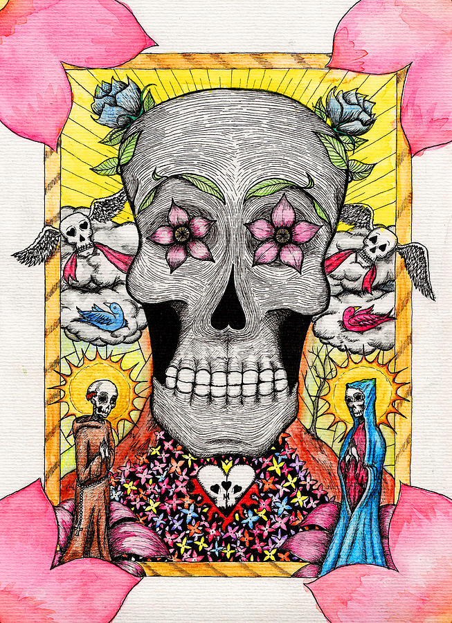 Skull Painting - Dia De Los Muertos by Josean Rivera
