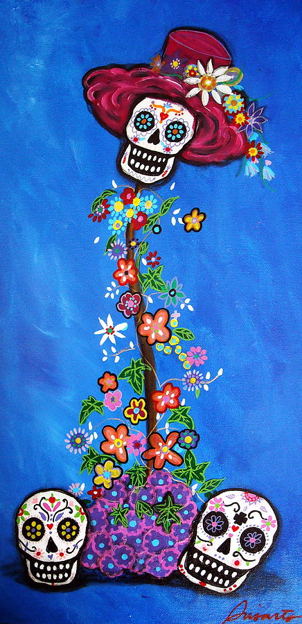 Flower Painting - Dia De Los Muertos by Pristine Cartera Turkus
