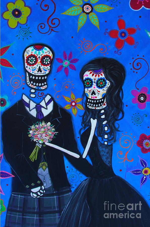 Dia De Los Muertos Special Wedding Painting by Pristine Cartera Turkus
