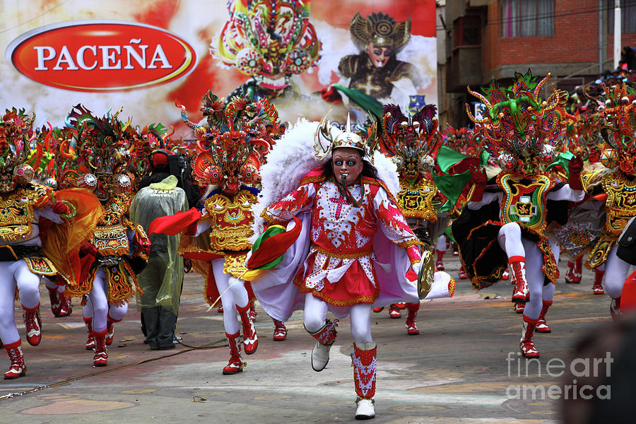 Diablada Dancers at Oruro Carnival Bolivia Photograph by James Brunker