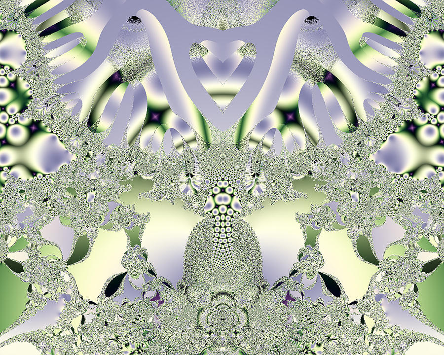 Diamond Fractal with Lavender Digital Art by Linda Phelps