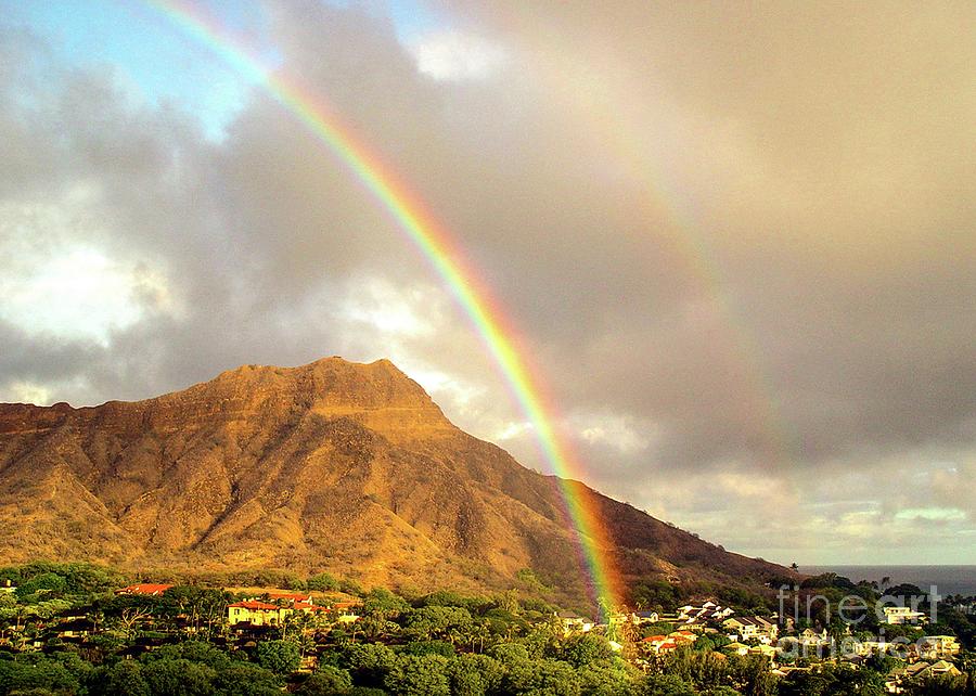 Diamond Head Crater - Double Rainbow by D Davila Diamond Head Crater - Double Rainbow by D Davila