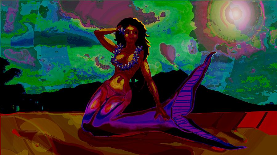 Mermaid Digital Art - Diamond Head Mermaid by Mark Kleinschnitz