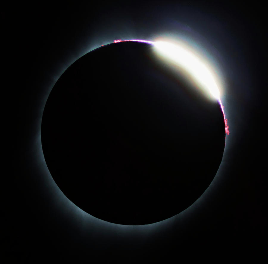 Eclipse Photograph - Diamond Ring - Eclipse August 21 2017 by Her Arts Desire