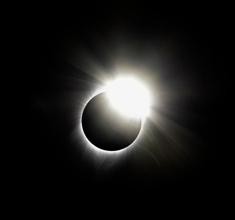 Eclipse Photograph - Diamond Ring In The Sky by Her Arts Desire