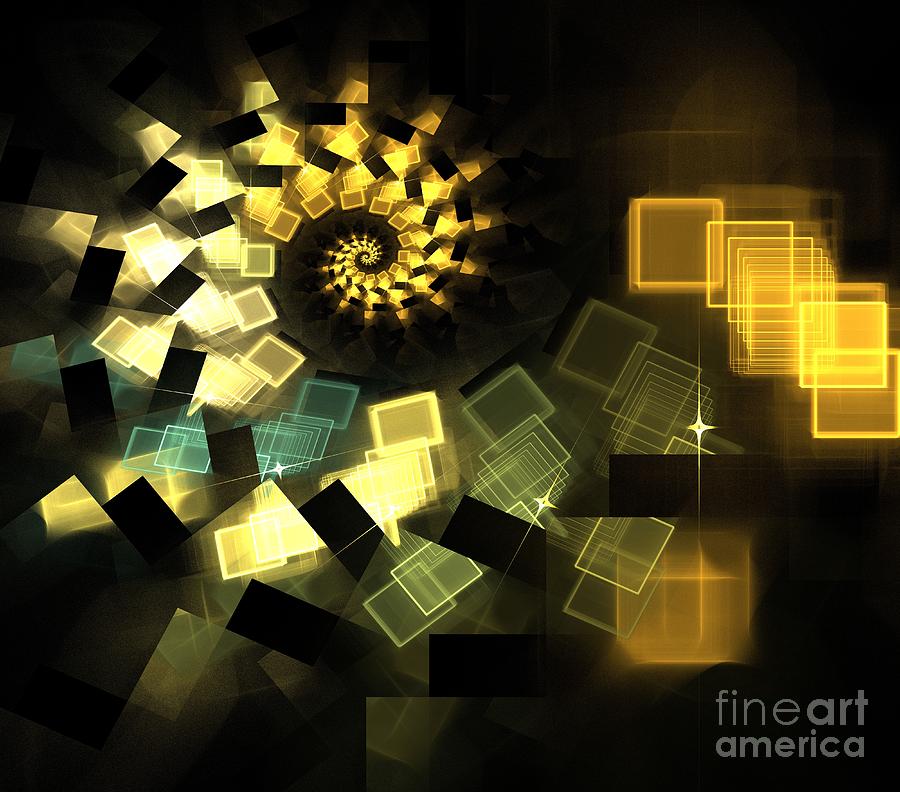 Abstract Digital Art - Diamond Spiral by Kim Sy Ok