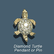 Turtle Jewelry - Diamond Turtle by Vargas Jewelry