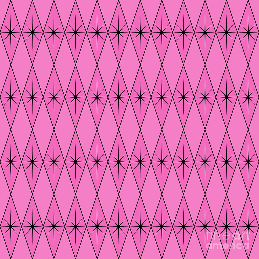 Diamonds and Stars in Pink Digital Art by Donna Mibus